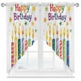 thumbnail image 1 of Happy Birthday Swag Valances for Windows 2 Pack Colorful Candles Pentagram Swag Kitchen Curtains 45 Inches Long Rod Pocket Short Window Treatment for Kitchen Bathroom 36"x45", 1 of 8