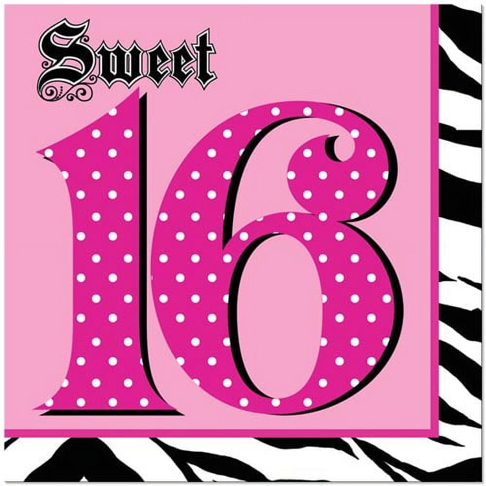 Sweet 16 Disposable Lunch Napkins, 16 Count