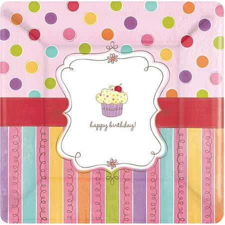 American Greetings Sweet Stuff Birthday, Child Includes: 10", 8 Count, 1 Pack Disposable Paper Plates