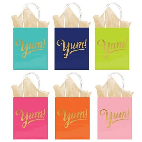 Happy Birthday 'Sweets and Treats' Kraft Paper Bags (6ct)