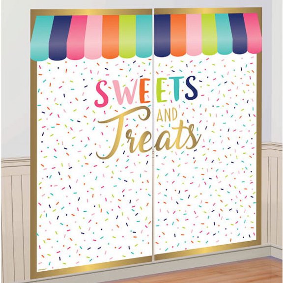 Happy Birthday 'Sweets and Treats' Wall Poster Decorating Kit (2pc)