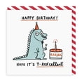 thumbnail image 1 of Happy Birthday T-Rex Card – Fun Dinosaur Design with Cake – Perfect for Kids and Dino Lovers – Envelope Included – Celebrate in Style, 1 of 3