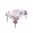 thumbnail image 1 of Happy Birthday Table Cloth, Waterproof Tablecloth for Rectangle Tables, Purple Luxury Dress Crown Carriage Flowers Reusable Washable Fabric Table Cover for Restaurant Kitchen Dining Tables 52"x70", 1 of 9
