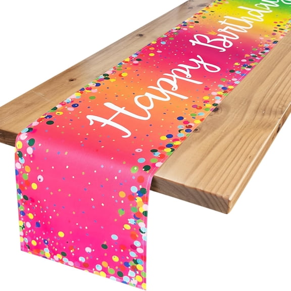 Happy Birthday Table Runner Birthday Centerpieces for Tables Birthday Party Sign Polka Dots Table Decoration