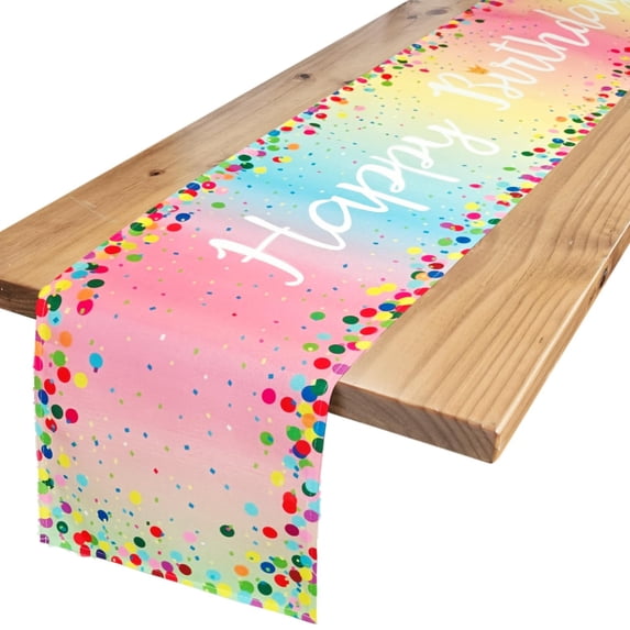Happy Birthday Table Runner Birthday Centerpieces for Tables Birthday Party Sign Polka Dots Table Decoration