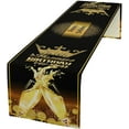 thumbnail image 1 of Happy Birthday Table Runner - Black & Gold Pattern, Rectangle, 13x36 Inch, 1 of 6