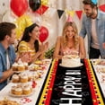 thumbnail image 1 of Happy Birthday Table Runner Linen Party Decorative Tablecloth 72-inch Birthday-Themed Table Runner Background, 1 of 6