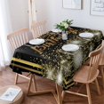 thumbnail image 1 of Happy Birthday Tablecloth Rectangle Table Cloth 60x84 , Waterproof Tablecloth Outdoor Table Cloth, Luxurious Black Golden Cake Fireworks Washable Table Cover for Kitchen Dining Party, 1 of 8