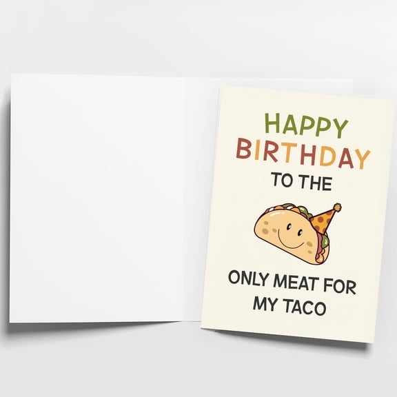 Happy Birthday Taco Card Funny Greeting for Taco Lovers Blank Inside, Envelope Included Perfect for Celebrations and Special Occasions