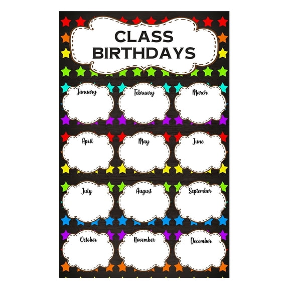 Happy Birthday Theme Birthday Poster  Classroom Decorations Calendar for Back to School Bulletin Board Teaching Supplies Perfect holiday gift