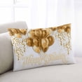 thumbnail image 1 of Happy Birthday Throw Pillow Covers, Golden Balloons Ribbons Abstract Art Soft Breathable Pillow Cases with Invisible Zipper for Sleeping, Standard Pillowcases for Couch Bed Sofa Chair 20x26 Inches, 1 of 9