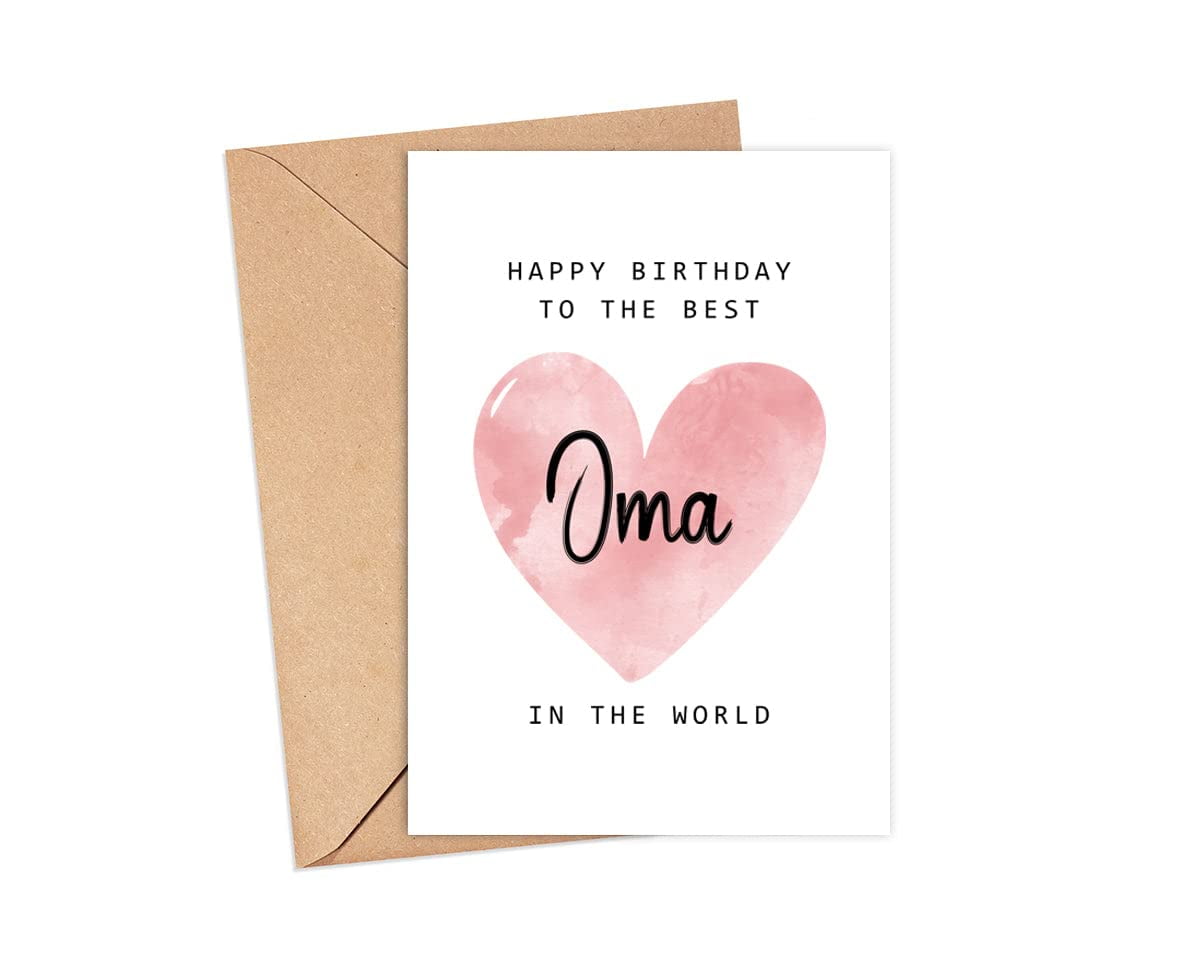Happy Birthday To The Best Oma In The World Card - Oma Birthday Card ...