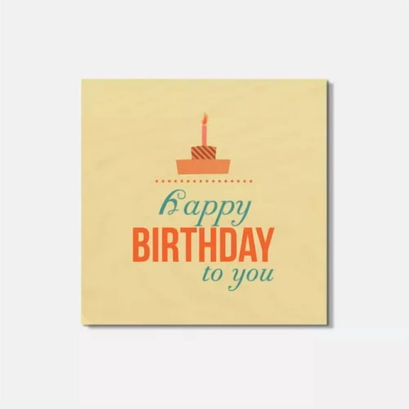 Happy Birthday To You Candle Cake Stylish 4'' X 4'' Square Wooden Coaster