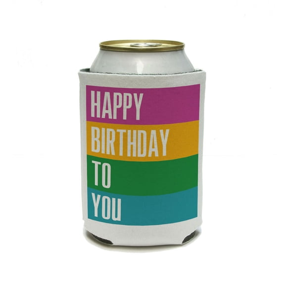 Happy Birthday To You Colorful Can Cooler Drink Insulator Beverage Insulated Holder