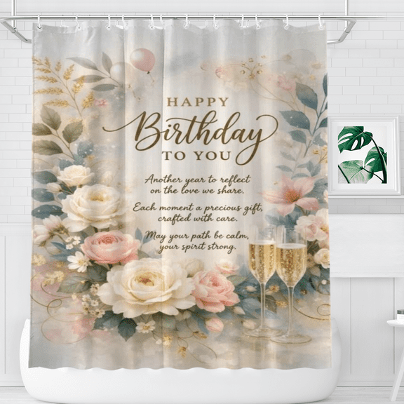 Happy Birthday To You Friend Gift Shower Curtain, Soft Bathroom Decor, 72 x 72 Inch
