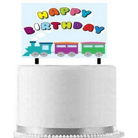 Happy Birthday Train Cake Decoration Banner