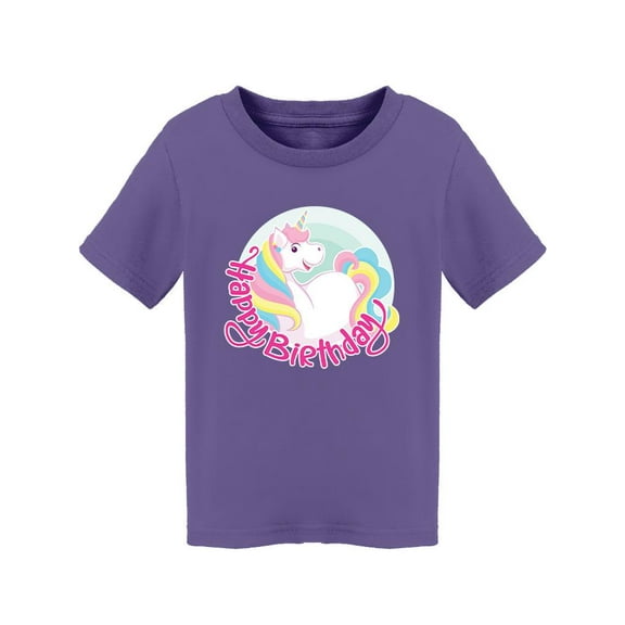 Happy Birthday Unicorn Greeting T-Shirt Toddler -Image by Shutterstock,  3 Toddler