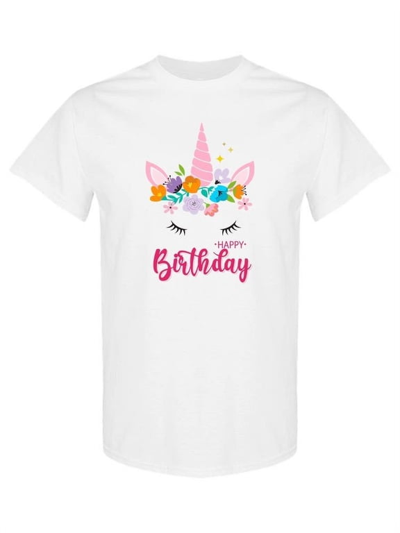 Happy Birthday Unicorn T-Shirt Women -SPIdeals Designs, Female Medium