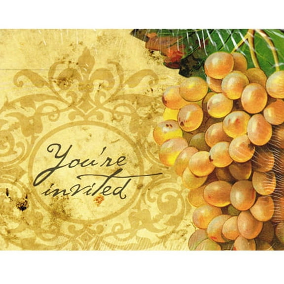 Happy Birthday 'Vineyard' Invitations w/ Envelopes (8ct)