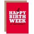 thumbnail image 1 of Happy Birthday Week or Thereabouts Funny Sarcastic Greetings Card Plus Envelope Blank inside, 1 of 3