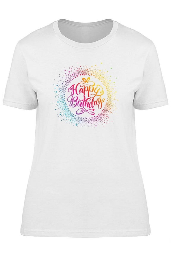 Happy Birthday With Confetti. T-Shirt Women -Image by Shutterstock, Female Medium