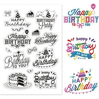 4-Piece Card Making Stamps Set - Wood Mounted Rubber Stamps for Card Making,  DIY Crafts, Scrapbooking - Happy Birthday, Thank You, Congratulations, with  Love