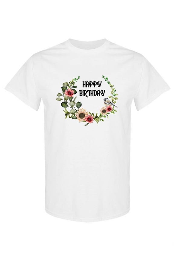 Happy Birthday Wreath T-Shirt Women -SPIdeals Designs, Female Medium
