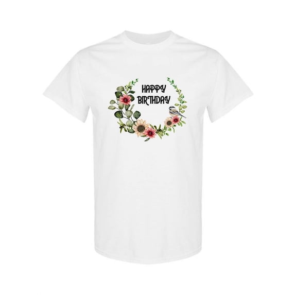 Happy Birthday Wreath T-Shirt Women -SPIdeals Designs, Female x-Large