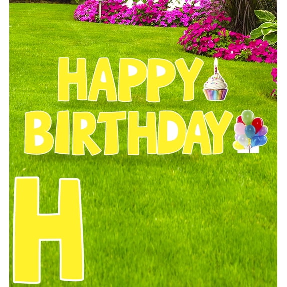 Happy Birthday Yellow HalfSheet