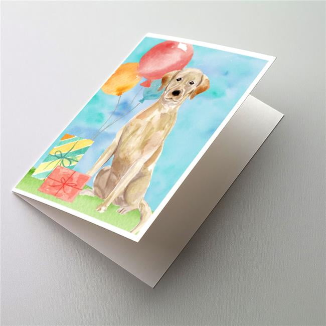 Happy Birthday Yellow Labrador Retriever Greeting Cards & Envelopes - Pack of 8
