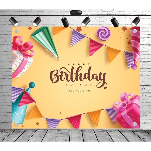 Happy Birthday To You Backdrop | Polyester Fabric Banners Decorative Curtains for Children'&Pets' Birthday Gifts Theme Party Photography Background Studio Props Decoration
