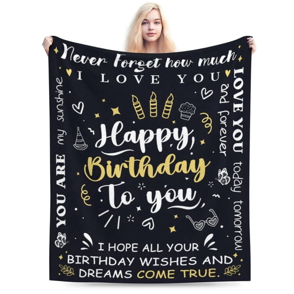 Happy Birthday to You Blanket Birthday Gifts for Women Men Kids Girls Boys Mom Dad Husband Wife Son Boyfriend Brothers Sisters Grandparents Doctor Nurse Teachers Throw Blankets 50x40