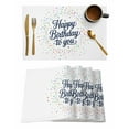 thumbnail image 1 of Happy Birthday to You Placemats Set of 12 Art Ribbon Celebration Heat Insulation Washable Place Mats, Rustic Non-Slip Table Mats for Dining Table Party Kitchen Decor,13x19 Inch, 1 of 4