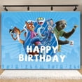thumbnail image 1 of Happy Birthday Cartoon Animals Photography Backdrop,Cartoon Animals Theme Party Backdrop Decorations 5x3FT, 1 of 4