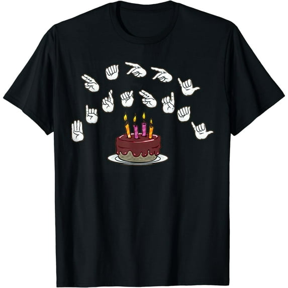 Happy Birthday alphabet Hands American Sign Language Asl T-Shirt