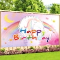 thumbnail image 1 of Happy Birthday for Girls Party Supplies Unicorn Decoration Rainbow Backdrop Indoor Outdoor Decorations for Kids 45" x 70", 1 of 8
