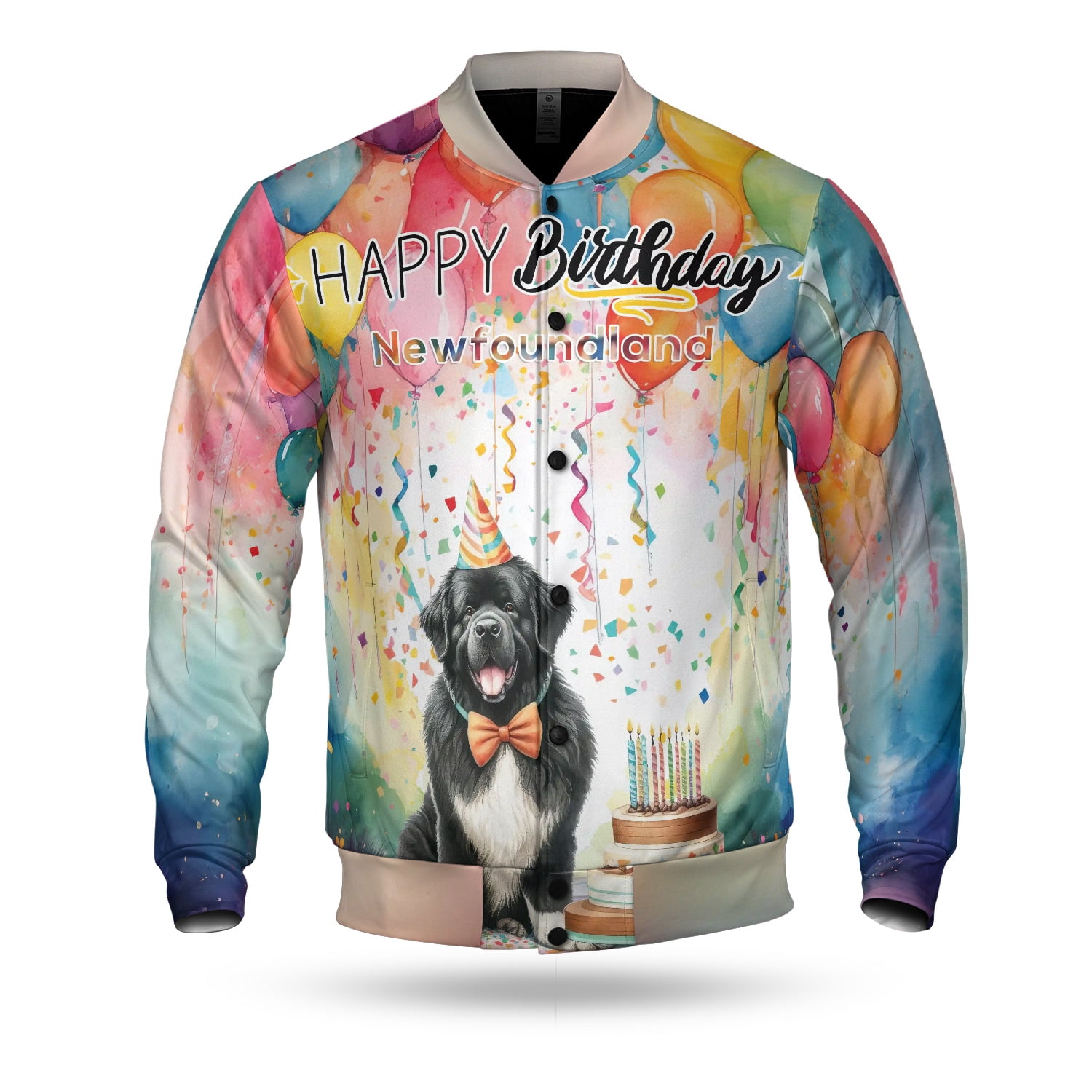 Happy Birthday to Newfoundland Kitten Party Balloons Cake All Over ...