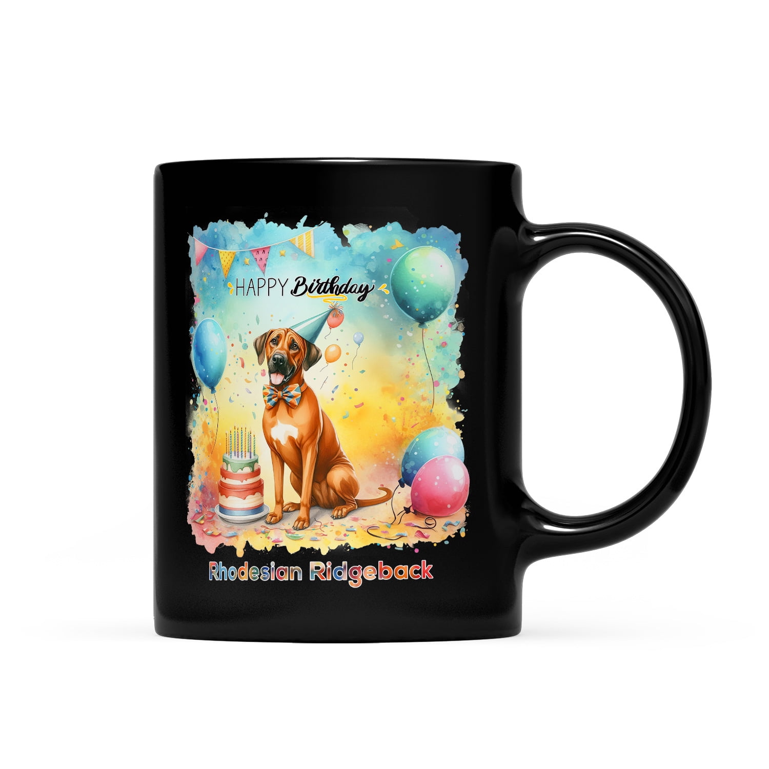 Happy Birthday to Rhodesian Ridgeback Kitten Party Balloons Cake Mug ...