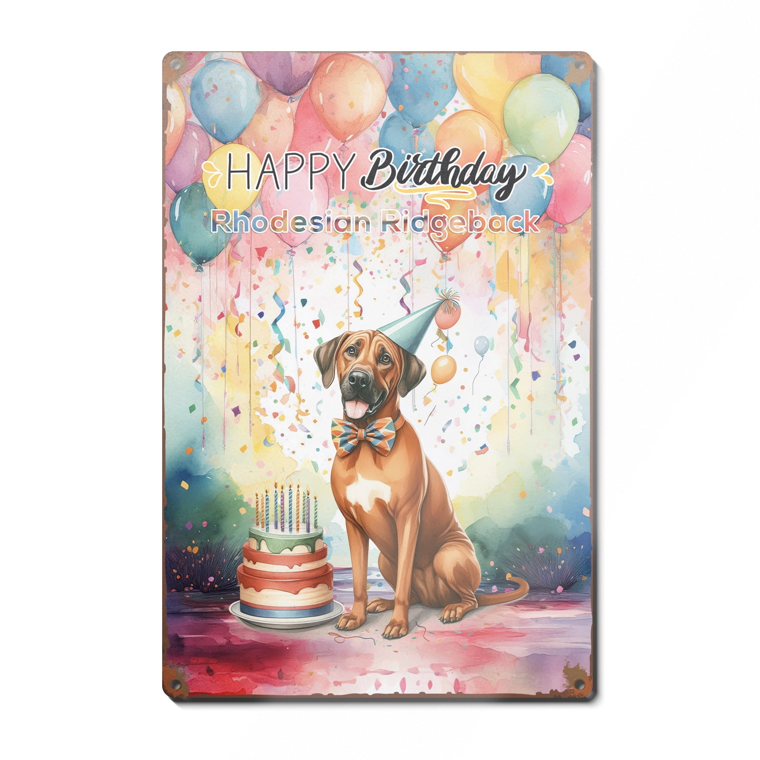 Happy Birthday to Rhodesian Ridgeback Kitten Party Balloons Cake ...