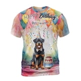 Happy Birthday to Rottweiler Kitten Party Balloons Cake All Over Print ...