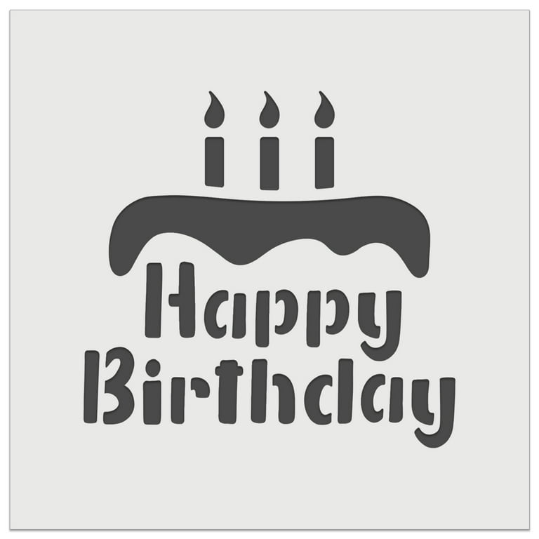 Happy Birthday with Cake DIY Cookie Wall Craft Stencil - 4.5 Inch - Walmart.com happy-birthday-with-cake-diy-cookie-wall-craft-stencil-4-5-inch-walmart-com