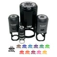 thumbnail image 1 of Happy Birthday with Cake Self-Inking Rubber Stamp Ink Stamper - Brown Ink - Medium 1 Inch, 1 of 7