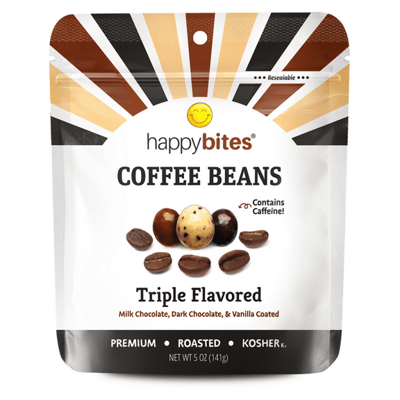 Happy Bites Triple Flavored Covered Coffee Beans 5 oz