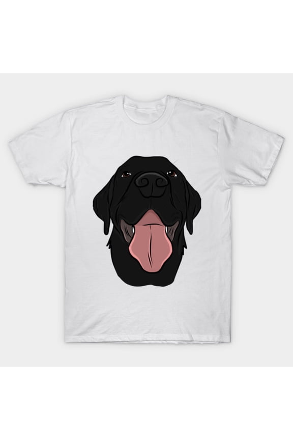 Happy Black Lab Labrador Retriever Smiling Puppy Pet Portrait Unisex T-Shirt, for men & women, up to size 5XL