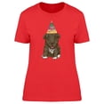 thumbnail image 1 of Happy Black Puppy With Hat T-Shirt Women -Image by Shutterstock, Female XX-Large, 1 of 2