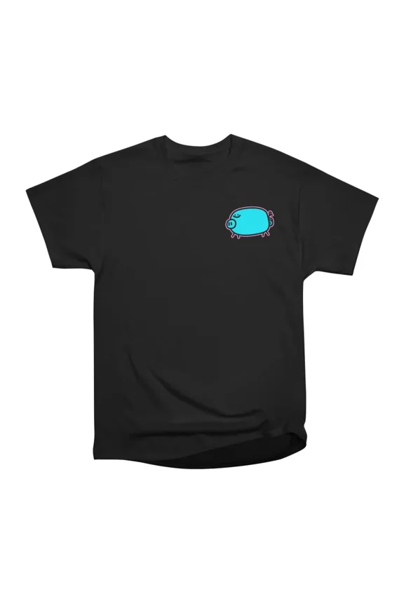 Happy Blue Pig T-Shirt Tee Gift For Him Merch For Her Apparel For Friend