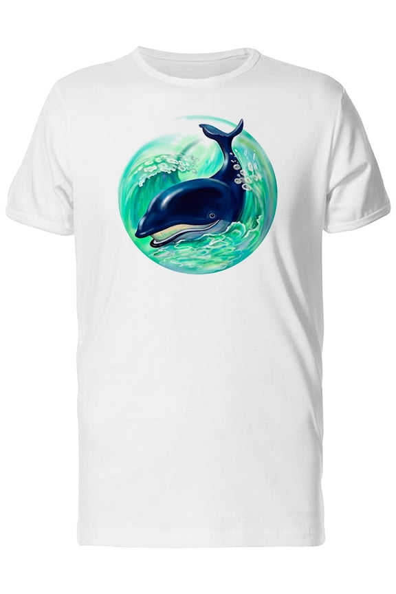 Happy Blue Whale In The Ocean T-Shirt Men -Image by Shutterstock, Male Medium