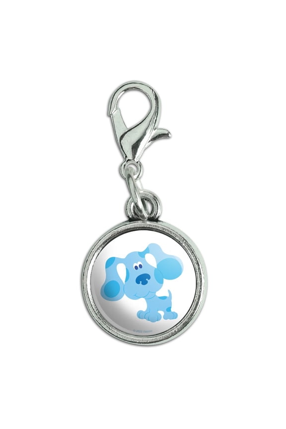 Happy Blue's Clues Antiqued Bracelet Pendant Zipper Pull Charm with Lobster Clasp