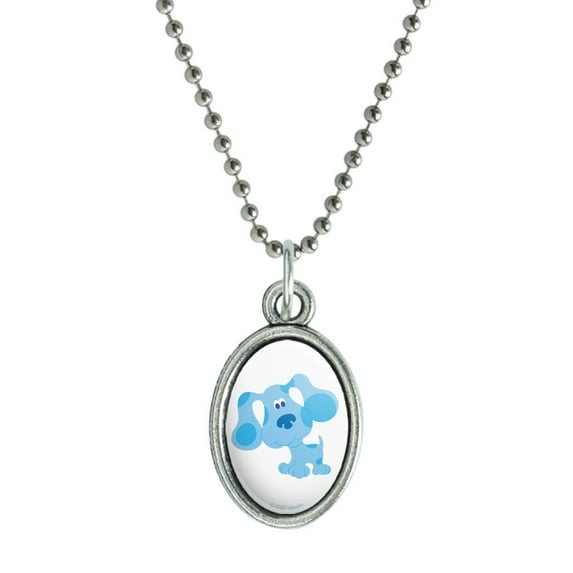 Happy Blue's Clues Antiqued Oval Charm Pendant with Chain