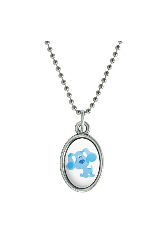 Happy Blue's Clues Antiqued Oval Charm Pendant with Chain